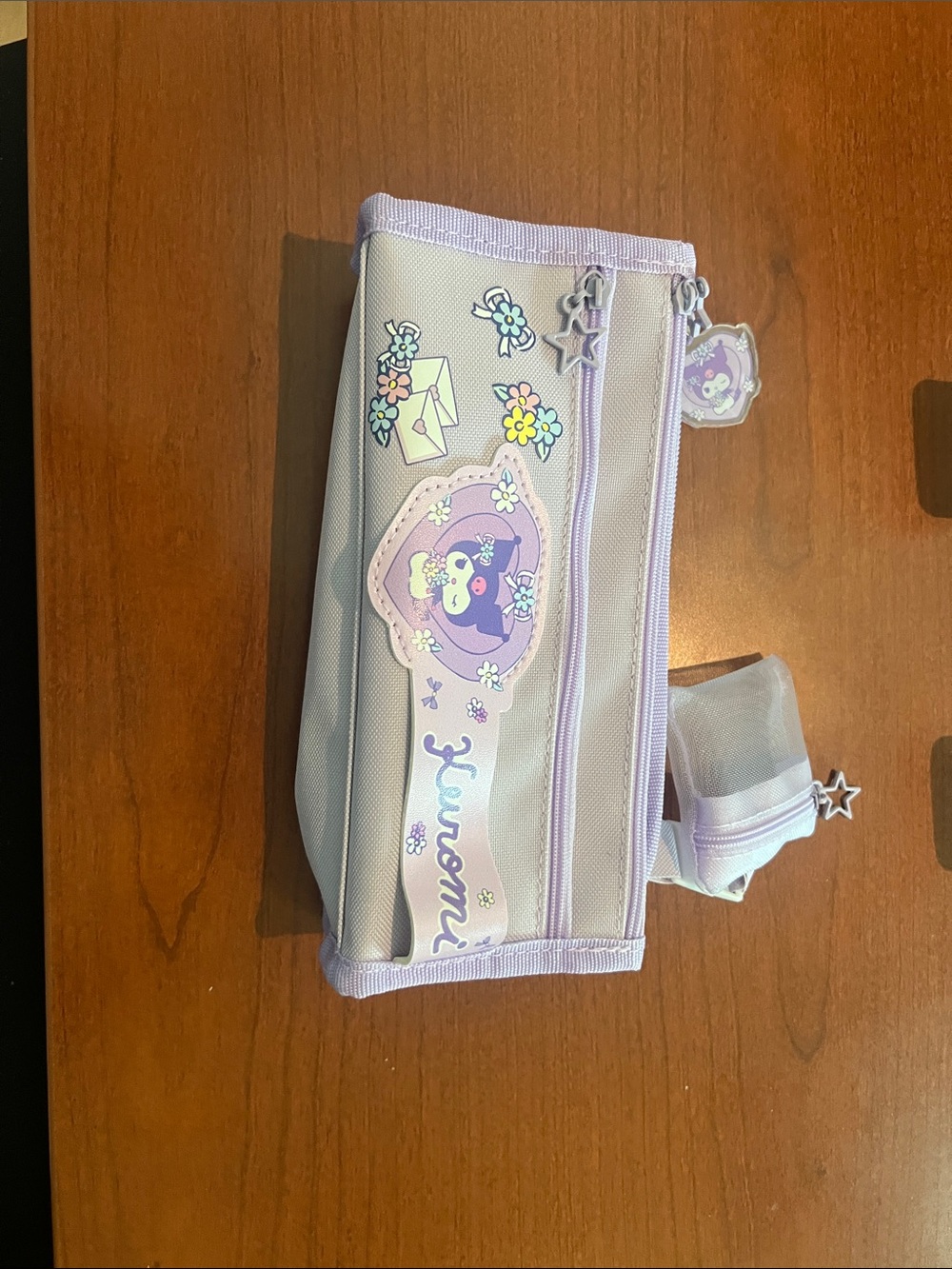 Lavender Character Zip Pencil Case for Kids